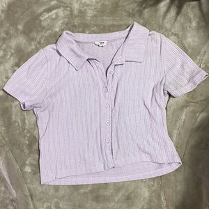 Light purple crop shirt 👚‼️‼️